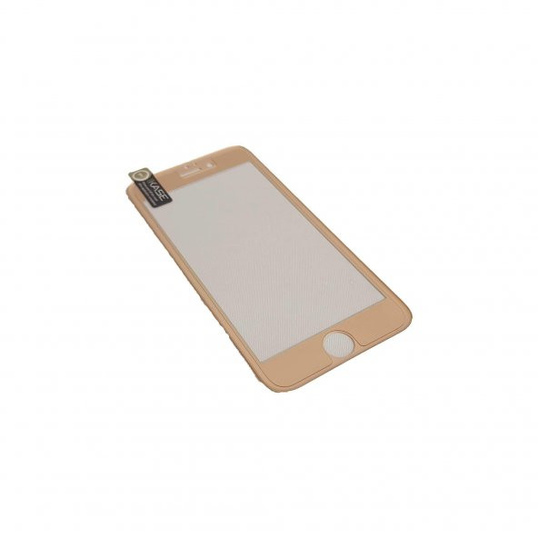 The Kase iPhone 6/7/8 Uyumlu Metal Kenarlı Cam Koruyucu Gold