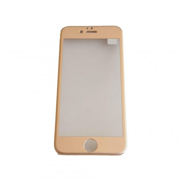 The Kase iPhone 6/7/8 Uyumlu Metal Kenarlı Cam Koruyucu Gold - 3