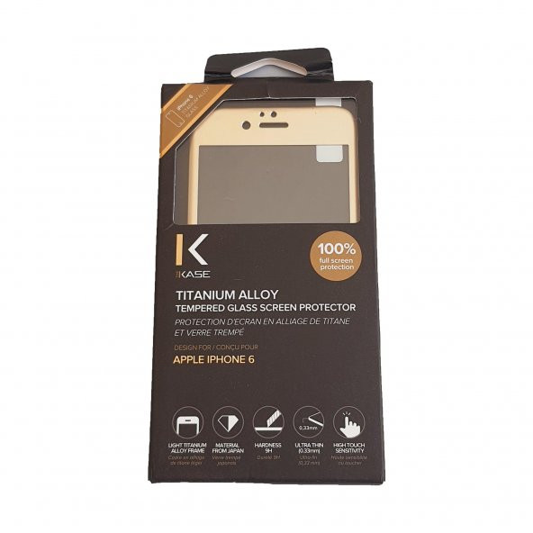 The Kase iPhone 6/7/8 Uyumlu Metal Kenarlı Cam Koruyucu Gold - 4