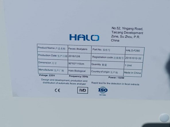 Halo Biological HALO-F280 Dışkı Analizörü - Gaita Analiz Cihazı - 8