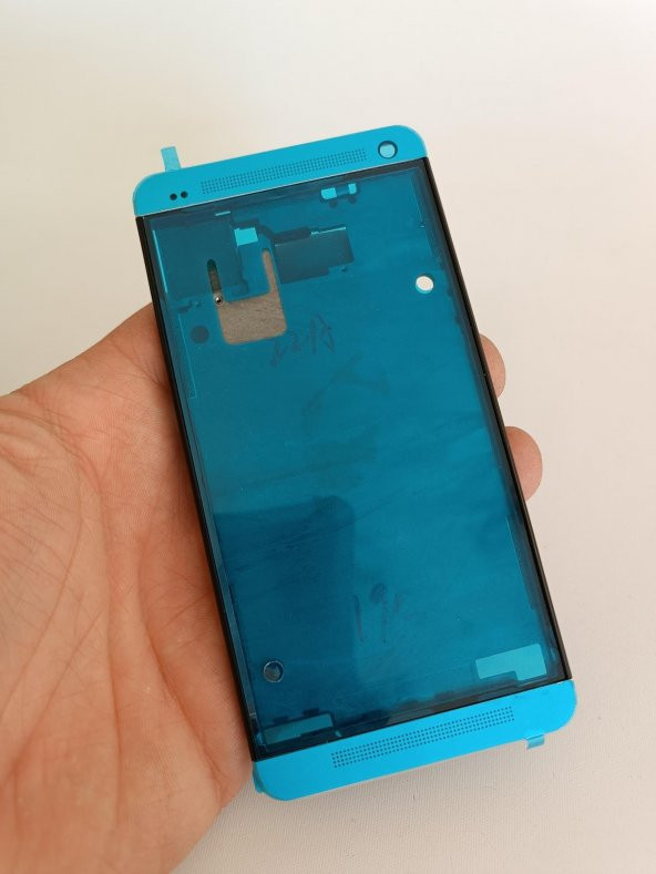 HTC One M7 Orta Kasa Ön Kapak Gümüş - 4