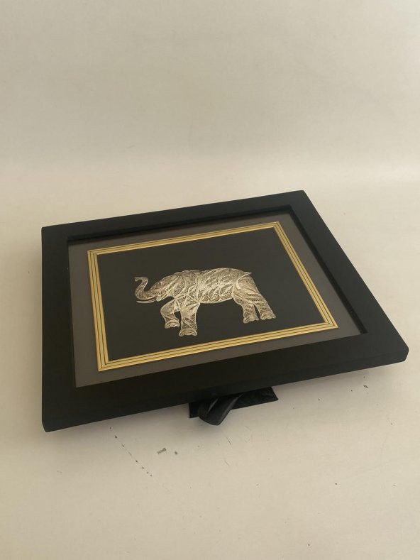 El İşçilikli Telkari Fil Tablo 33x28 cm - 2