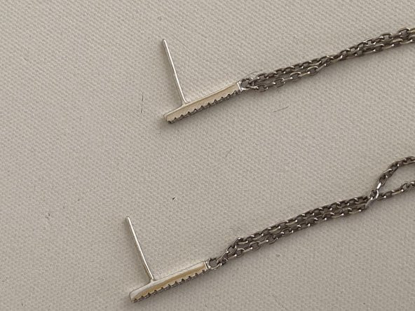 Taş İşlemeli 925 Ayar Gümüş Küpe 1,80 Gram - 4