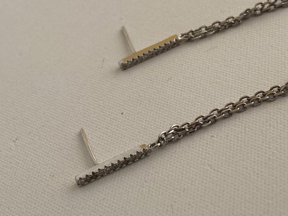 Taş İşlemeli 925 Ayar Gümüş Küpe 1,80 Gram - 5