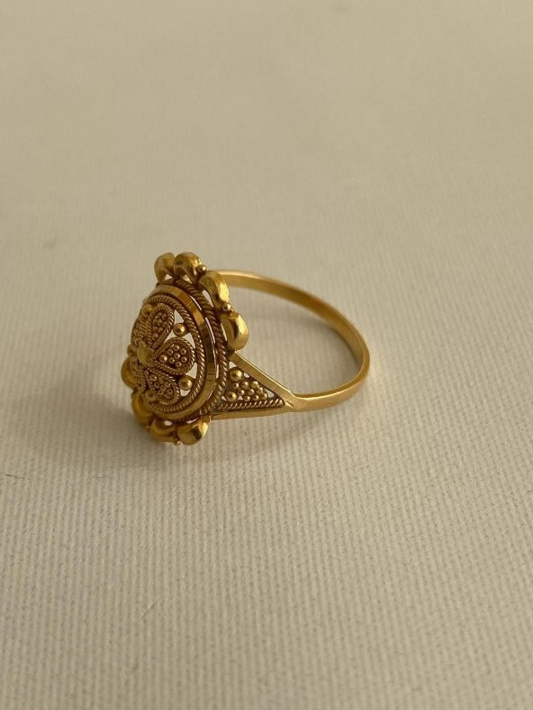 İşlemeli 22 Ayar Altın Yüzük 2,75 Gram - 3