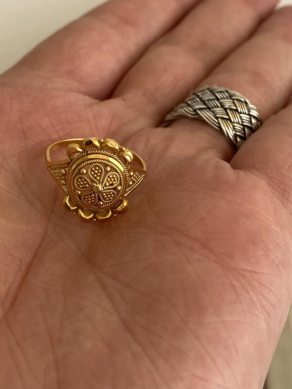 İşlemeli 22 Ayar Altın Yüzük 2,75 Gram - 4