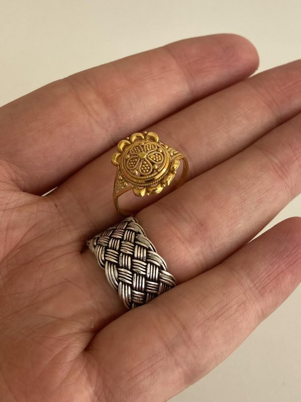 İşlemeli 22 Ayar Altın Yüzük 2,75 Gram - 7