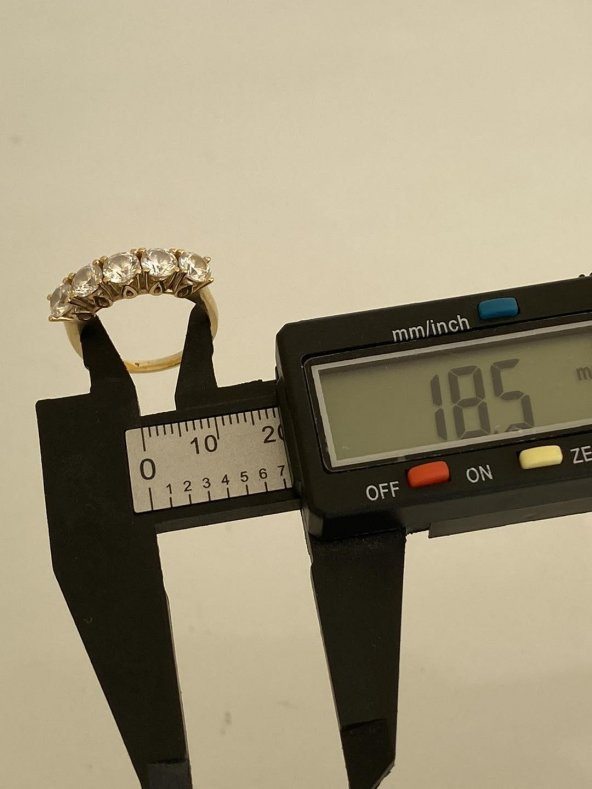 5 Taş Motifli 14 Ayar Altın Yüzük 4,60 Gram - 8