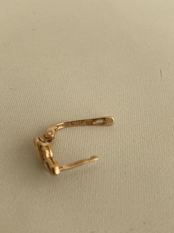 Taş Motifli 8 Ayar Altın Küpe Çifti 2 Gram - 4