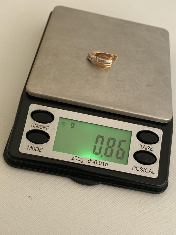 Taş İşlemeli 14 Ayar Altın Küpe (Tek) 0,85 Gram - 7