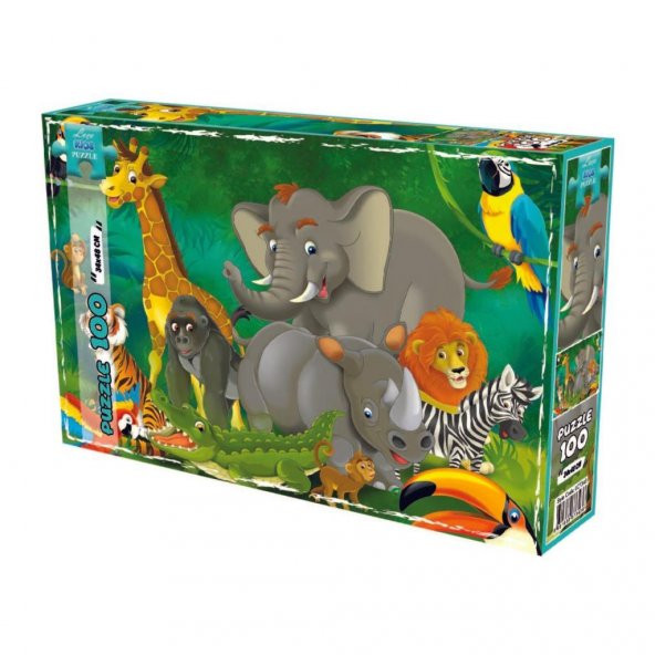 Laço Kids Puzzle Doğadaki Şirin Hayvanlar 100 Parça Puzzle Çocuklar İçin Yapboz