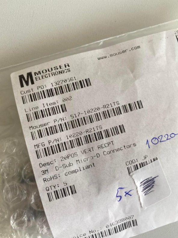 3M 10220-R21TS D-Sub Micro-D Konnektör 5 Adet - 2