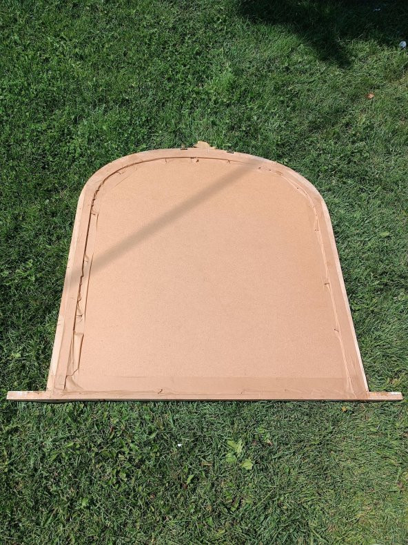 Vintage Oyma Desenli Ahşap Çerçeveli Konsol Aynası 104x115 cm - 9