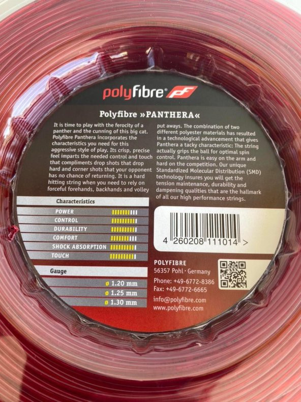 Polyfibre Panthera Tenis Raketi Kordaj Teli 1.30mm 120m - 5