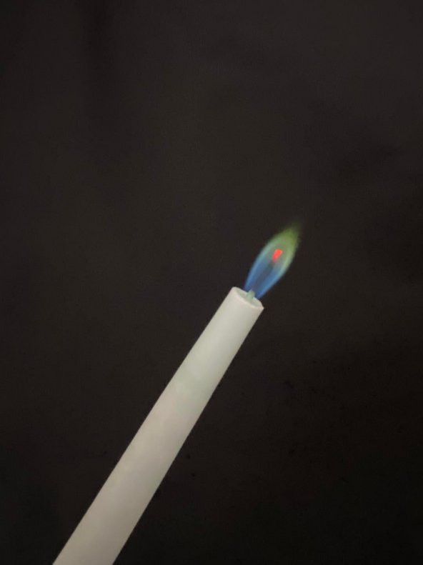 Çift Renkli Alevli Şamdan Mumu 20 cm (Nil Yeşili) - 3