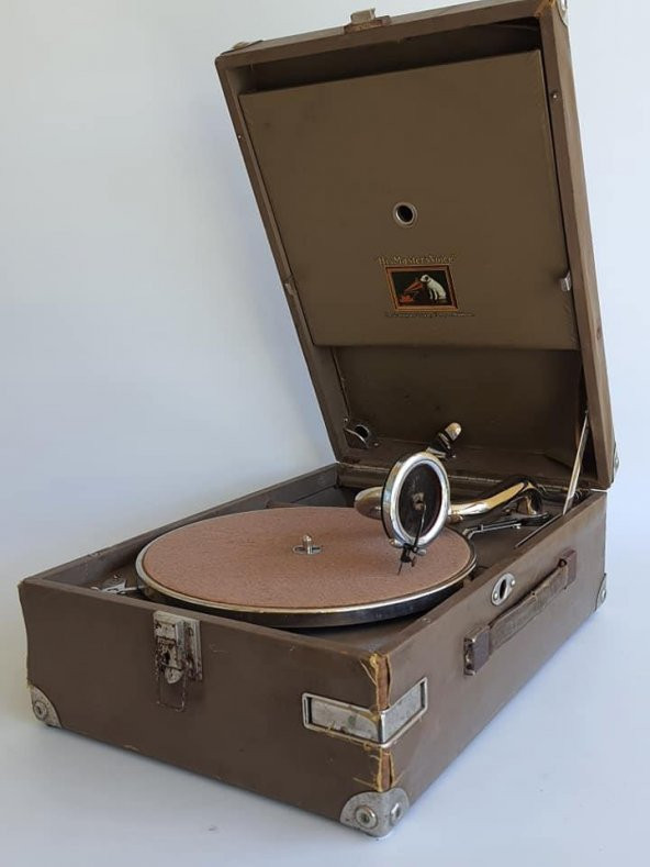 His Master's Voice Antika Çanta Gramofon 074 (Kurma Kolu Eksik) - 2