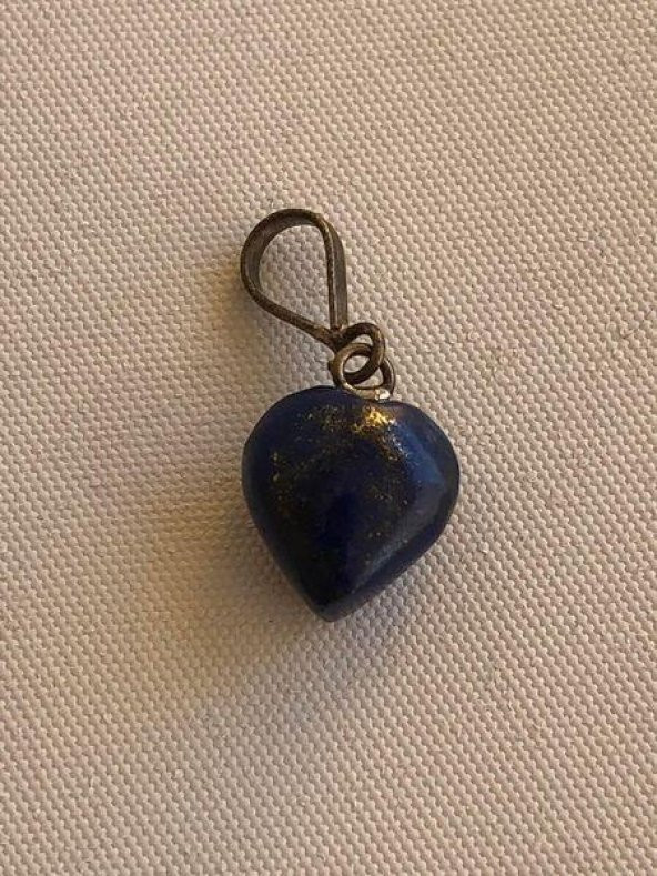 Doğal Lapis Lazuli Taşı Kalp Kolye Ucu 1,1-1,4cm