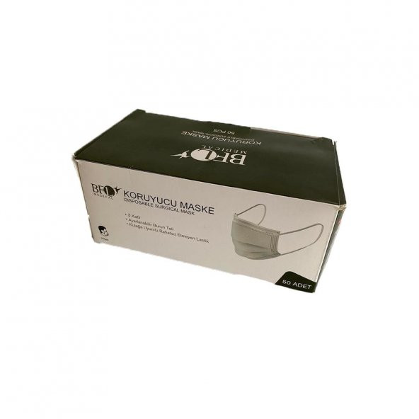 BFL 3 Katlı Cerrahi Maske 50'li Kutu - Burun Ayarlı Maske