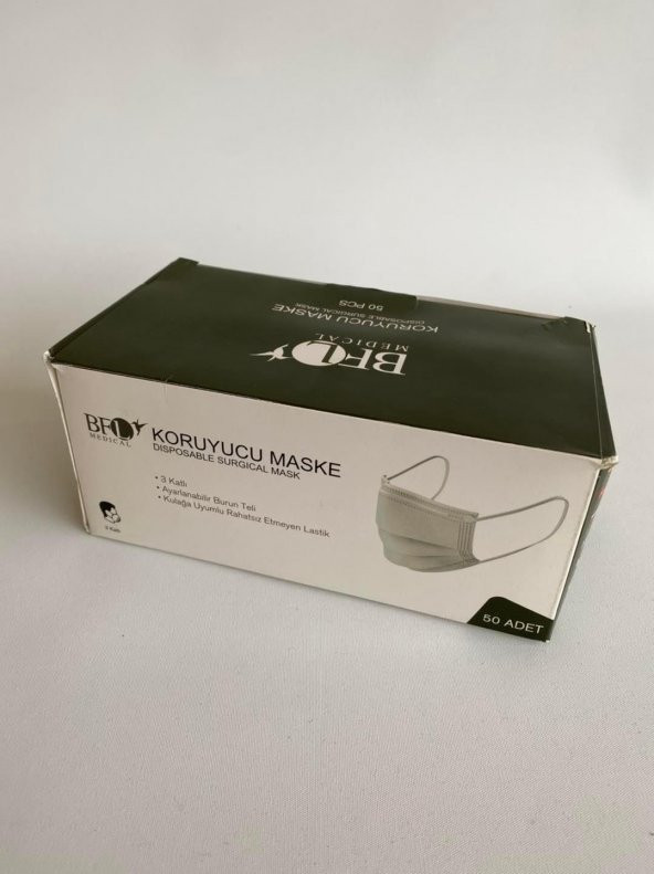 BFL 3 Katlı Cerrahi Maske 50'li Kutu - Burun Ayarlı Maske - 2