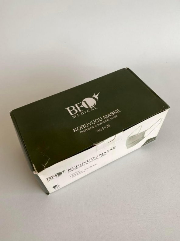 BFL 3 Katlı Cerrahi Maske 50'li Kutu - Burun Ayarlı Maske - 3
