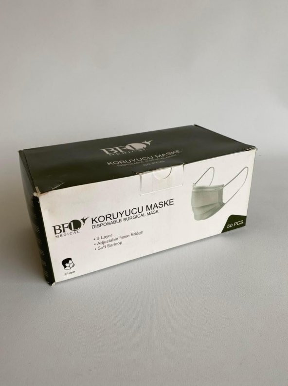 BFL 3 Katlı Cerrahi Maske 50'li Kutu - Burun Ayarlı Maske - 4
