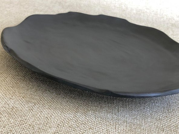 Melamin Yassı Yuvarlak Pasta Tabağı Siyah 17,5cm - Melamin Tabak - 3