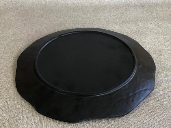 Melamin Yassı Yuvarlak Servis Tabağı Siyah 27cm - Melamin Tabak - 7