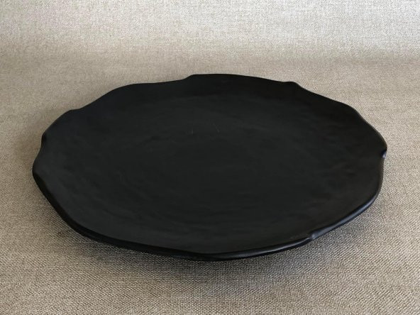 Melamin Yassı Yuvarlak Servis Tabağı Siyah 27cm - Melamin Tabak - 2