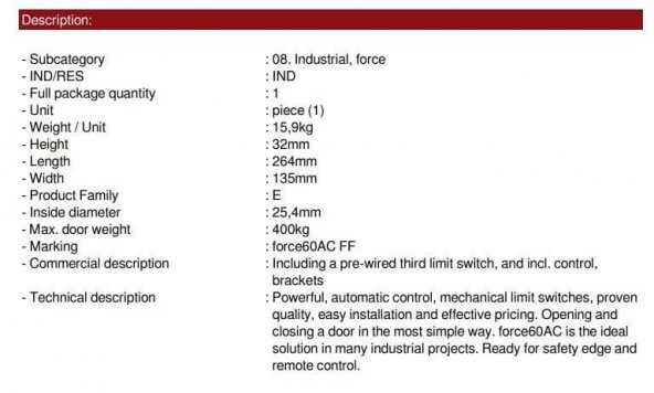 FlexiForce force60AC 60nM Redüktörlü Motor Kiti 2.El 1405116120E01 - 6