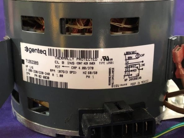Genteq 71263389 Fan Motoru 1/6 HP 1075 rpm - 2