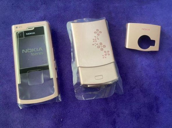 Nokia N72 Ön Arka Kapak Pembe(Tuşsuz) - N72 Kapak