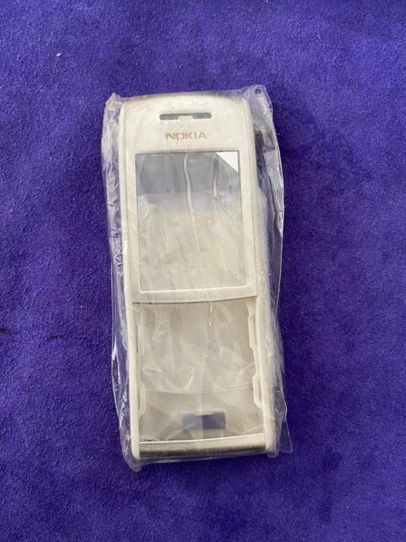 Nokia E50 Ön Arka Kapak Beyaz Gümüş(Tuşsuz) - E50 Kapak - 6