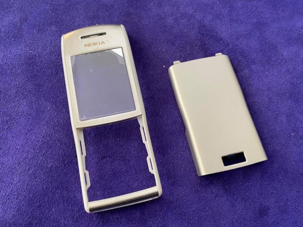 Nokia E50 Ön Arka Kapak Beyaz Gümüş(Tuşsuz) - E50 Kapak - 7