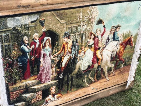 Veda Temalı Halı Tablo 123x93cm - İran Tebriz Halı Kilim Tablo - 5