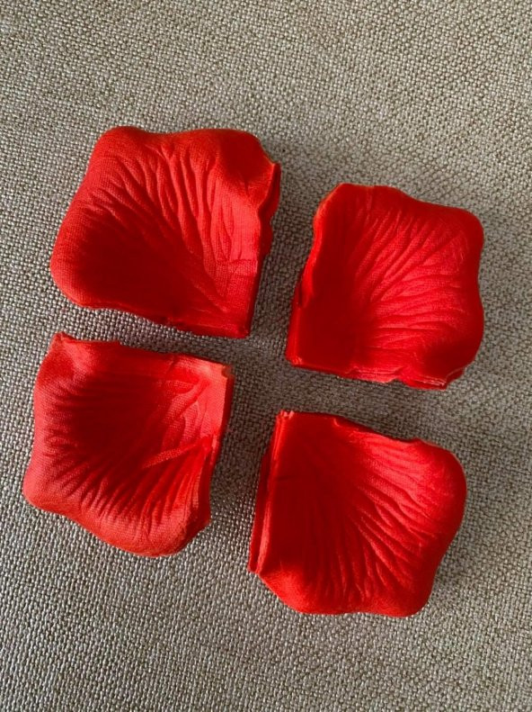 Yapay Kırmızı Gül Yaprağı 5x5cm 96 Adet - Yapay Gül Yaprak - 3