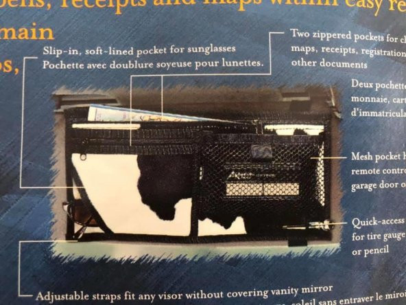 Oto Güneşlik Organizeri - Araba Ruhsat Anahtar Organizer - Resim 3