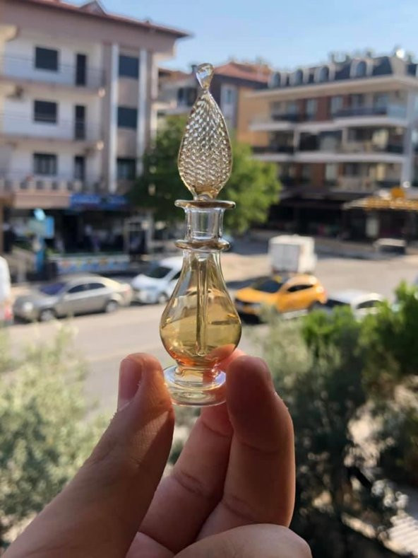 Osmanlı İşlemeli Esans Şişesi - El Yapımı Üfleme Cam Parfüm Şişesi - 6