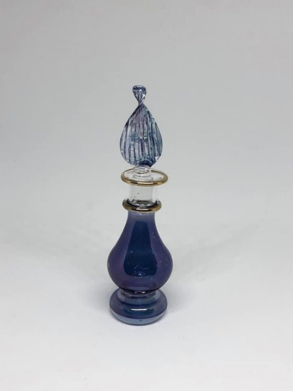 Osmanlı İşlemeli Esans Şişesi - El Yapımı Üfleme Cam Parfüm Şişesi - 11