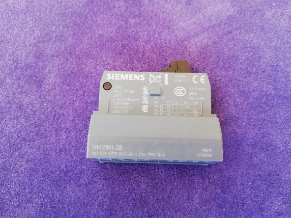 Siemens 3RV2901-2E Motor Koruma Üst Bloğu