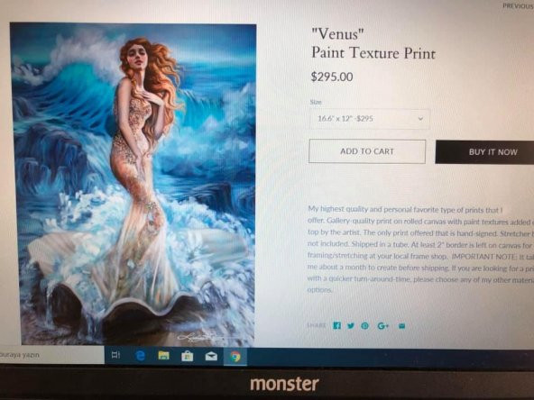 Lindsay Rapp Venus 16,6x12 inç Paint Texture Print Tablo - 4