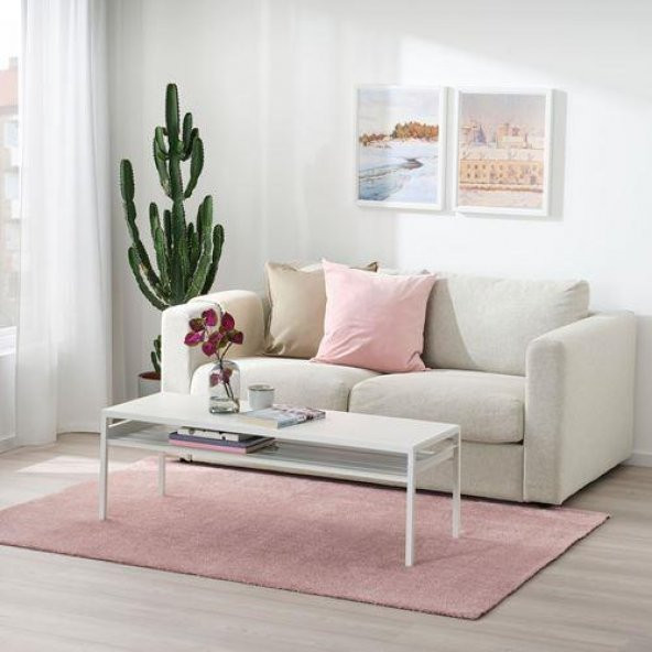 Halı, Uçuk Pembe Renk 133x195 cm MeridyenDukkan Parlak Efektli Kalın Tüyler Ev Tekstili - 2