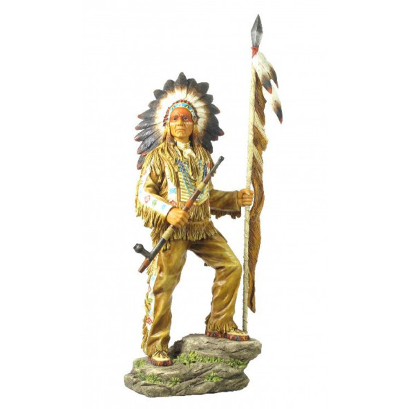 HEDİYELİK › VERONESE BİBLOLAR › Wise Kızılderili-KIZILDERİLİ ŞEF BÜYÜK RENKLİ-44*25*92 CM. ürün görseli