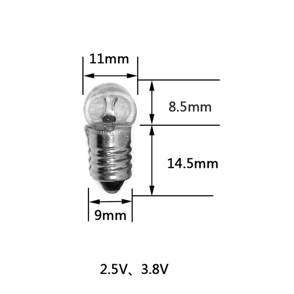 FENER AMPÜL MİNİ 2.5 VOLT VİDALI  (50LİK PAKET) - 2