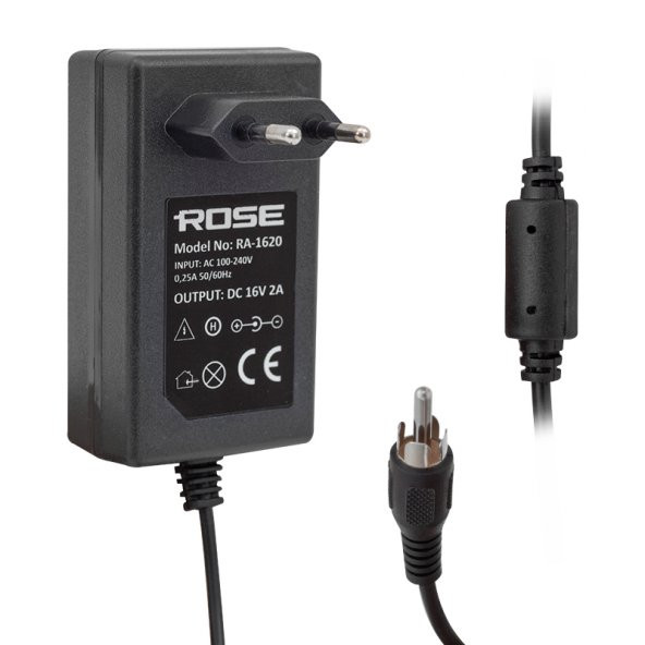 ROSE RA-1620 16 VOLT - 2 AMPER PRİZ TİPİ TOS FİŞLİ RCA SANTRAL ADAPTÖRÜ - 1