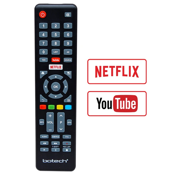 WEKO KL BOTECH * ALTUS * NEXT NETFLIX-YOUTUBE TUŞLU LCD LED TV KUMANDA (7601-32Y022-0044BEH1-YDX07601RA0-19A1100073)