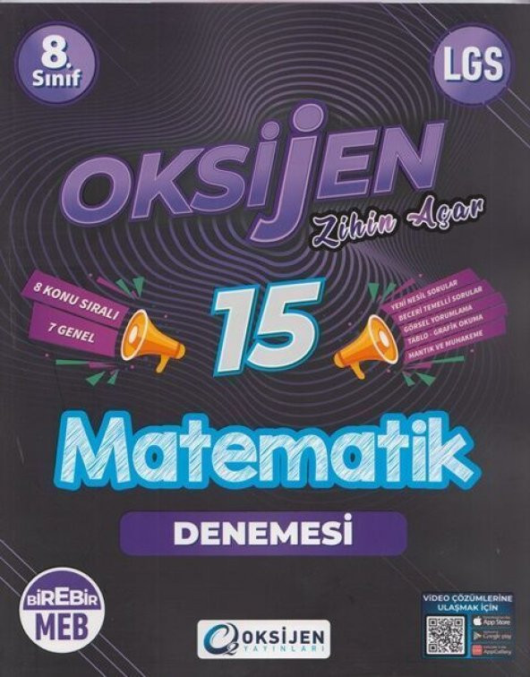 Oksijen Yayınları 8. Sınıf LGS Matematik 15 Deneme