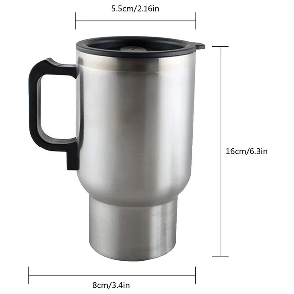 POWERMASTER PM-140Z PASLANMAZ ÇELİK 12 VOLT ARAÇ KETTLE TERMOS (KLC A-103) - 2