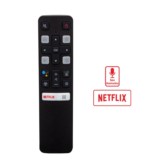 WEKO KL TCL RC 802V FMR1 50 - 55 ANDROID TV NETFLIX TUŞLU SESLİ KONTROL AKILLI LCD LED TV KUMANDA