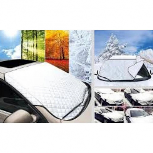 Oto Ön Cam Brandası Araç Camı Buzlanma Önleyici Ve Koruyucu Branda Cam Üstü Kar Örtüsü Buz Brandası Güneş Önleyici - 3