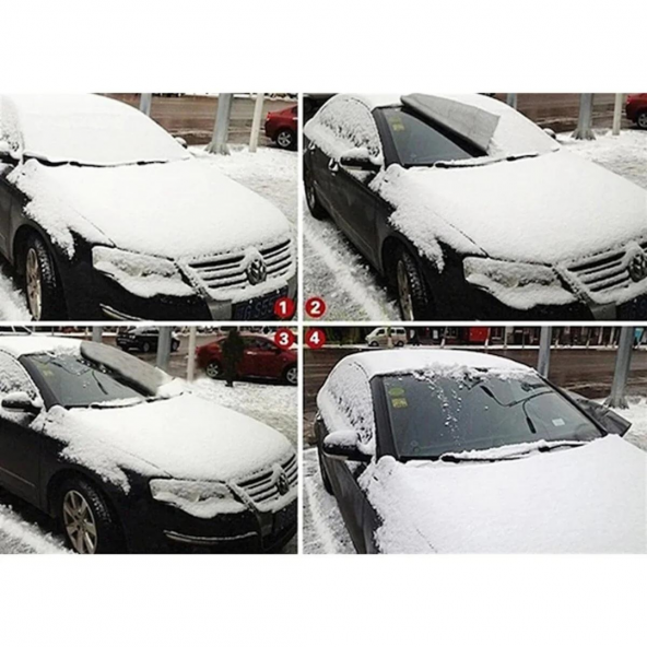 Oto Ön Cam Brandası Araç Camı Buzlanma Önleyici Ve Koruyucu Branda Cam Üstü Kar Örtüsü Buz Brandası Güneş Önleyici - 4